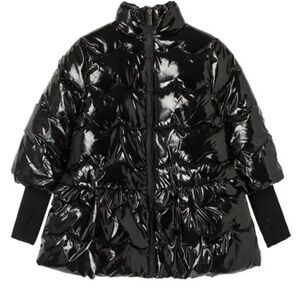 NEW HABITUAL KID Black Shiny Puffer Coat